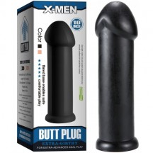 Черный фаллоимитатор с ярко выраженной головкой X-Men Butt Plug 26 см