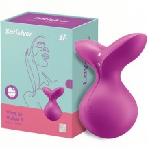 Перезаряжаемый мини-массажер Satisfyer Viva La Vulva 3 малиновый