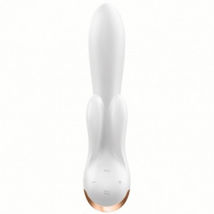 Смарт-вибратор с клиторальным стимулятором Satisfyer Double Flex White
